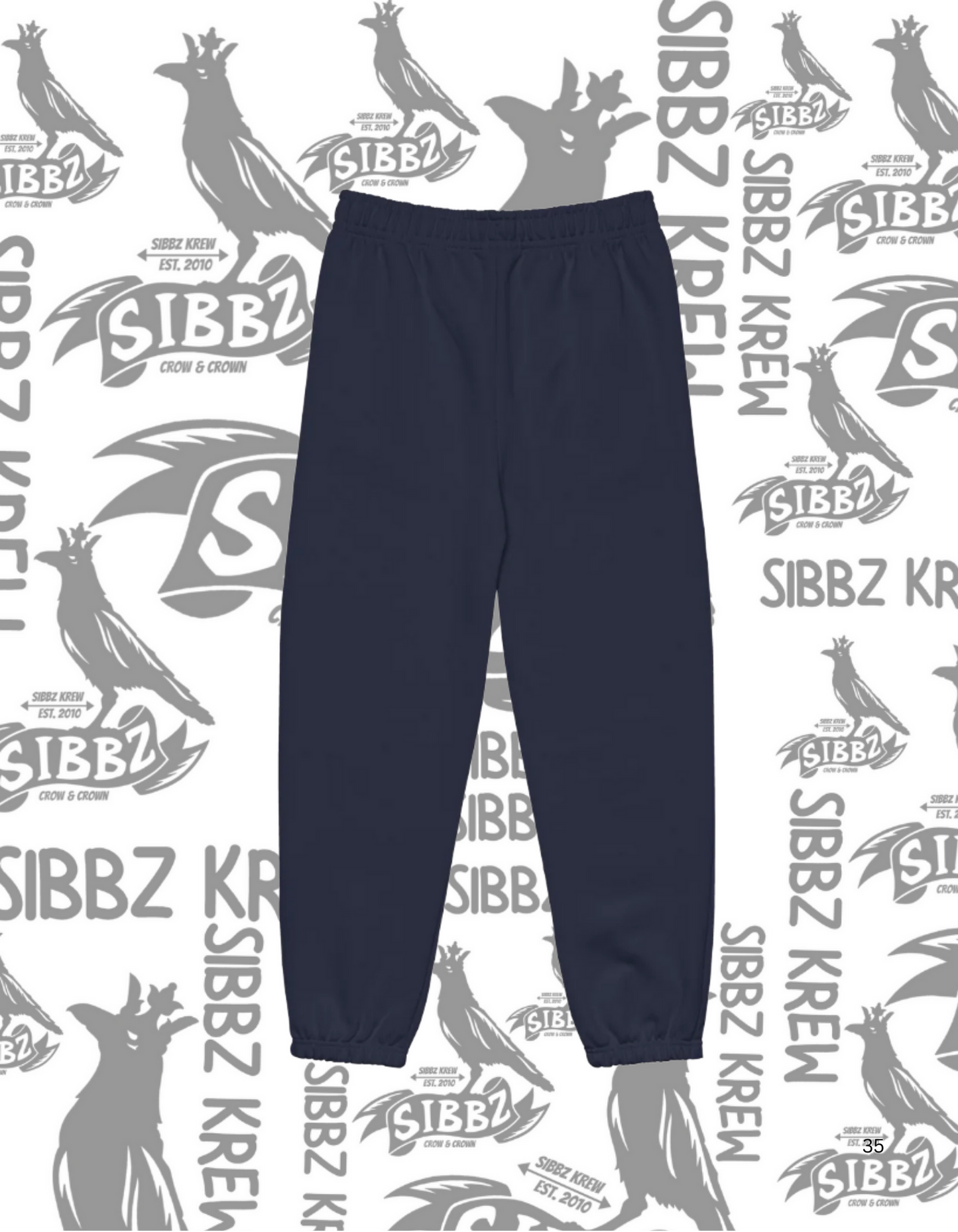 SIBBZ Bubble Logo Embroidered Heavyweight Sweats Navy Gold/Tan 2026