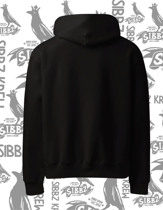 SIBBZ Crow and Crown Black and White Hoodie (Printed Logo)