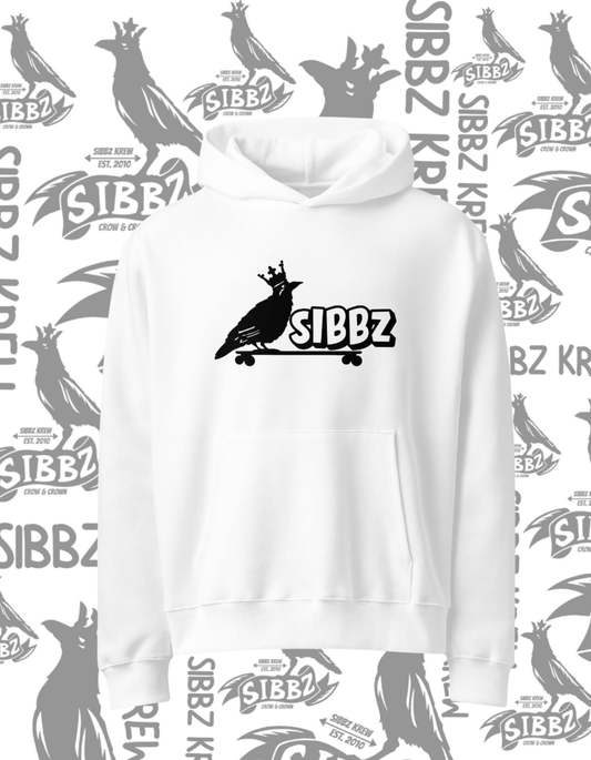 SIBBZ Crow and Crown Grey or White Hoodie (Printed Logo)