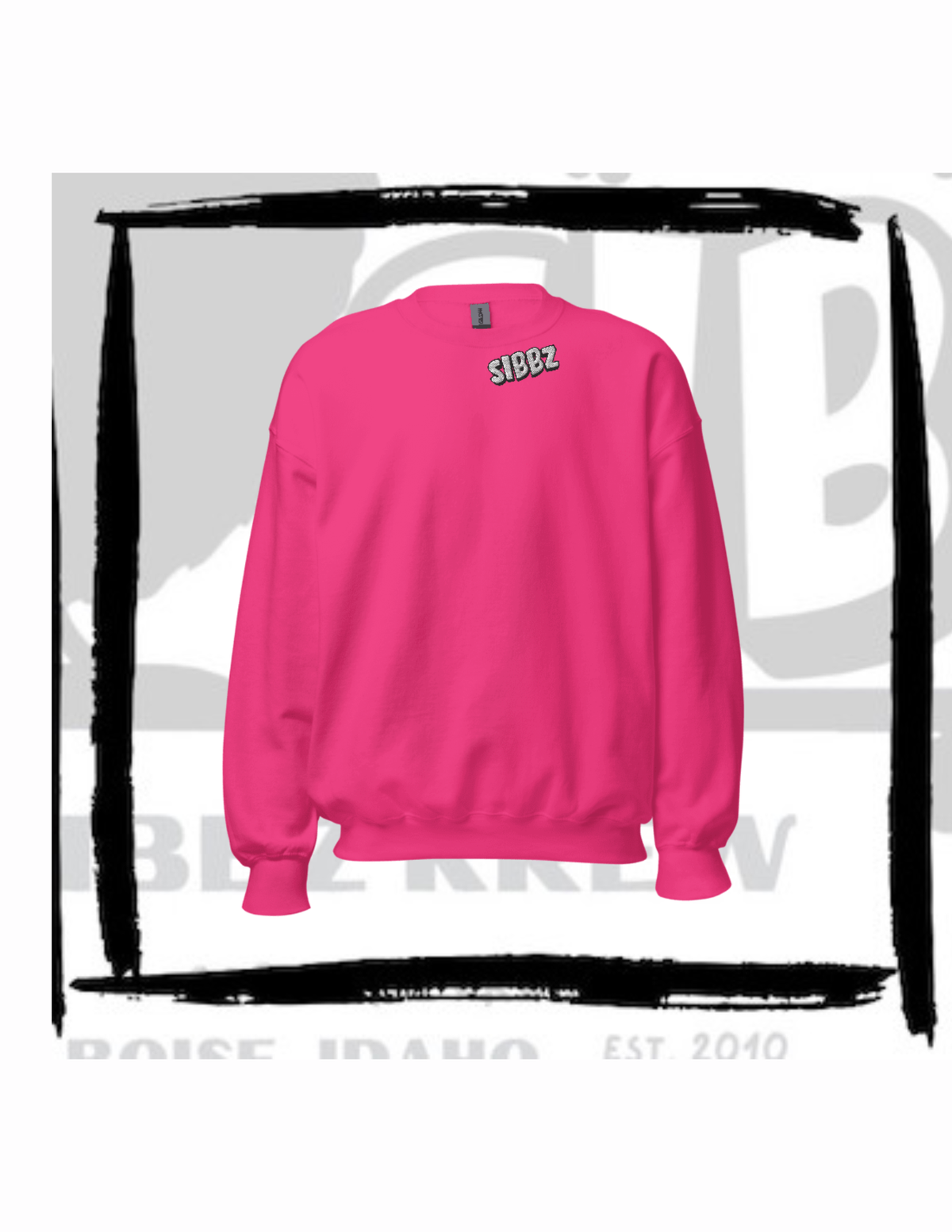 SIBBZ Bubble Logo Crew Neck Bright Pink Unisex
