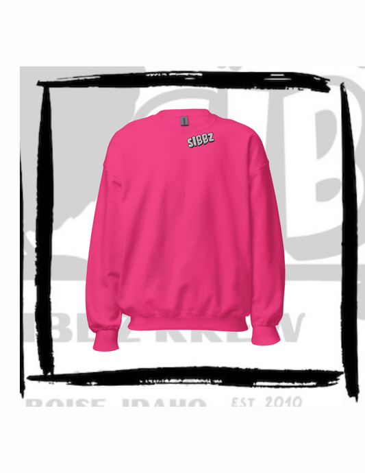 SIBBZ Bubble Logo Crew Neck Bright Pink Unisex