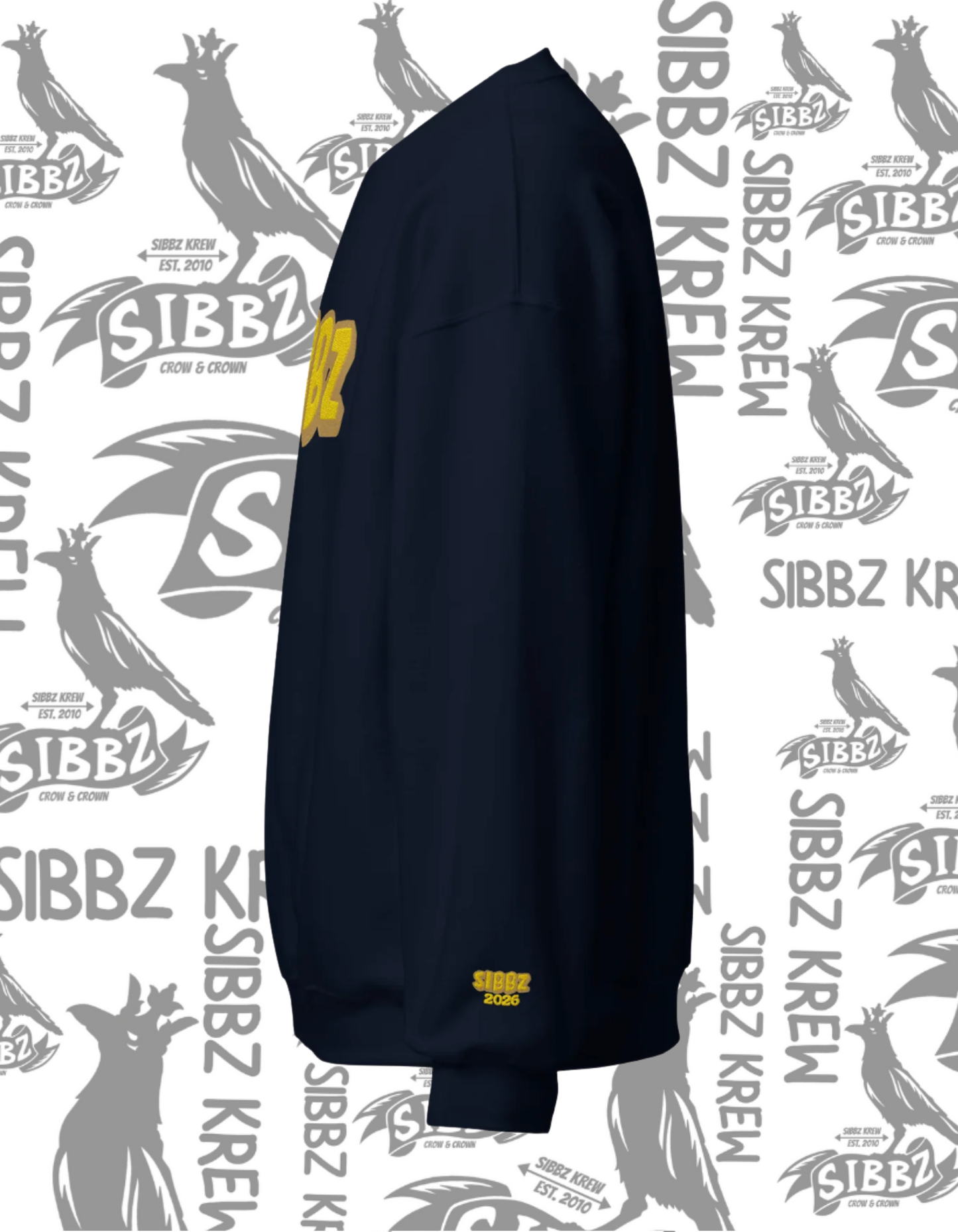SIBBZ  Crew Neck Bubble  Logo Embroidered 2026 Navy+Tan+Gold