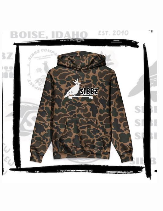 SIBBZ Bubble Logo Hoodie Camo Heavyweight Unisex