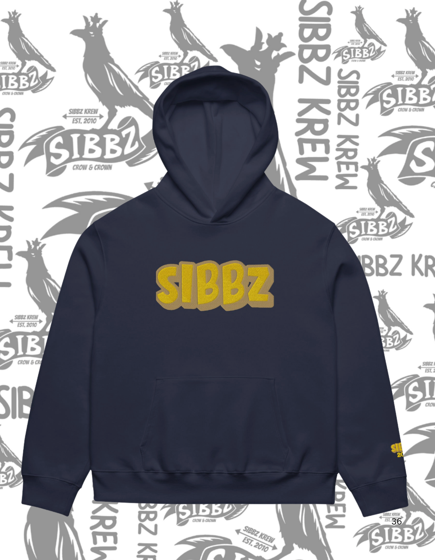 SIBBZ Bubble Logo Embroidery Hoodie  2026 Navy/Tan/Gold