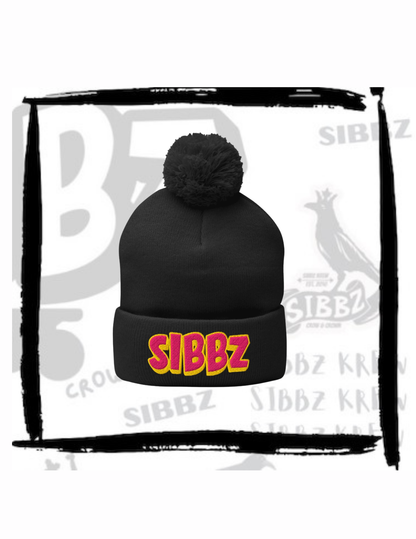 SIBBZ Bubble Logo Pom Pom Beanie