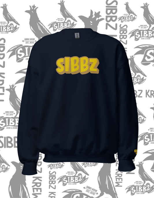 SIBBZ  Crew Neck Bubble  Logo Embroidered 2026 Navy+Tan+Gold