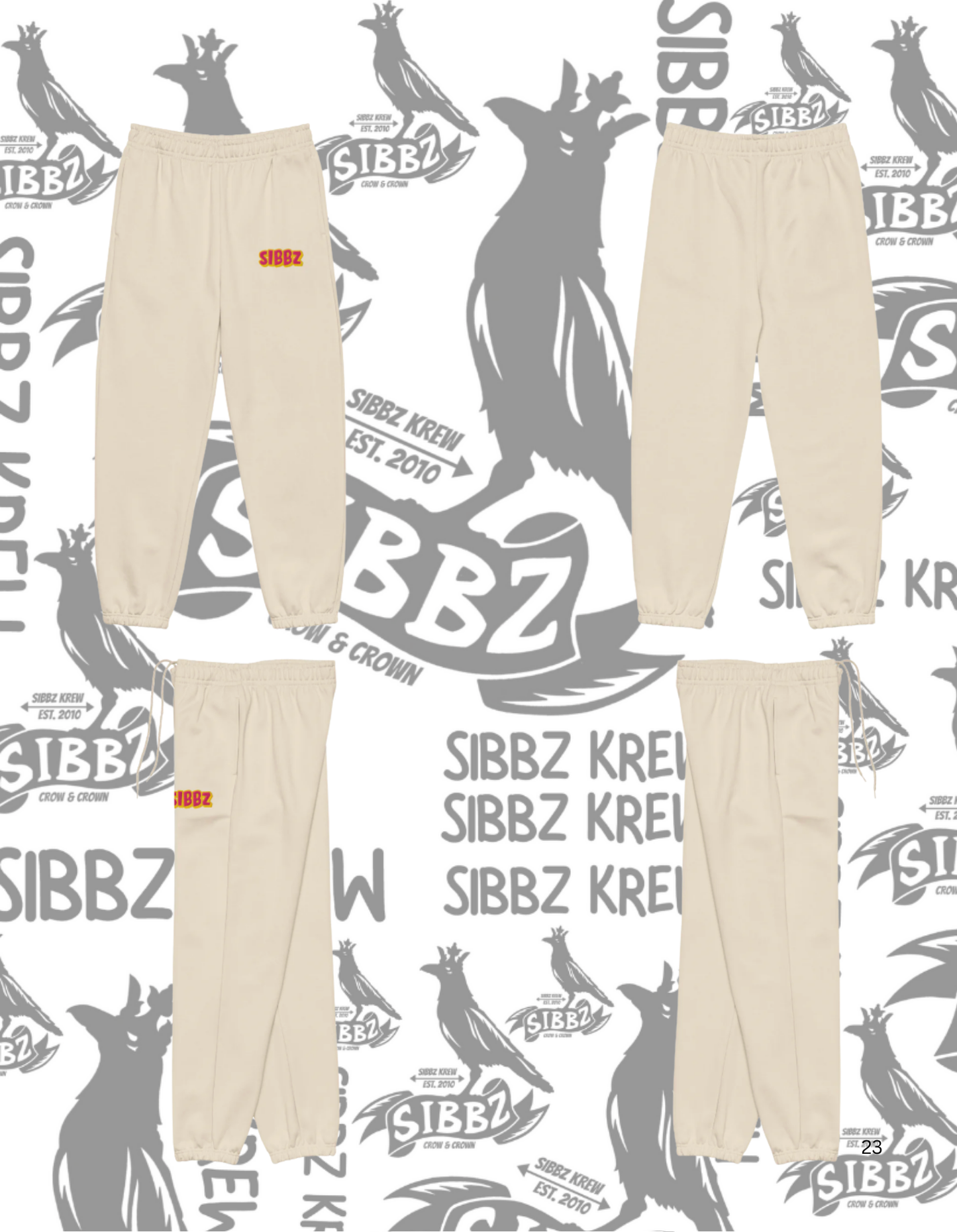 SIBBZ Bubble Logo Heavyweight Sweats Tan/Pink/Gold 2026