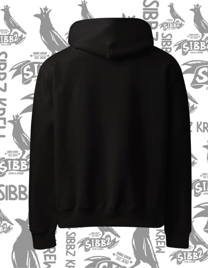 SIBBZ Crow and Crown Black and White Hoodie (Printed Logo)