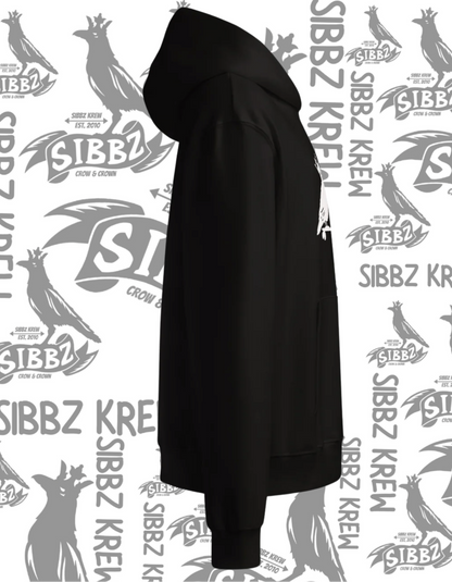 SIBBZ Crow and Crown Black and White Hoodie (Printed Logo)