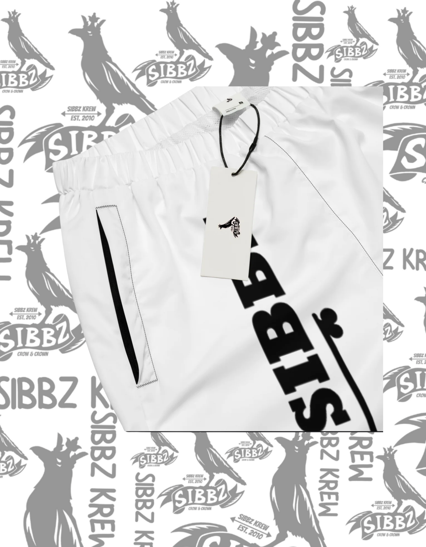 SIBBZ Classic Crow and Crown  White and Black Unisex Joggers 2026