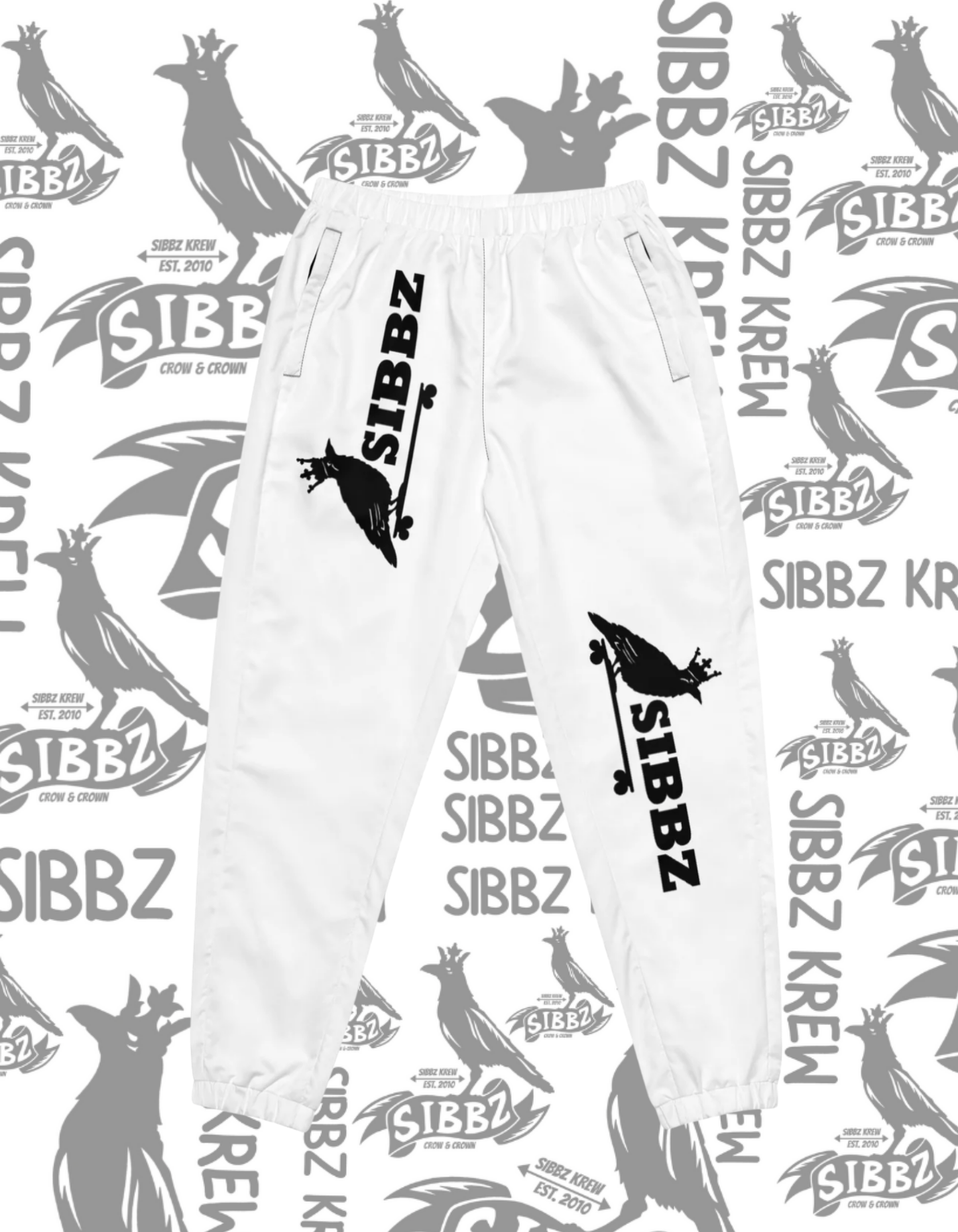 SIBBZ Classic Crow and Crown  White and Black Unisex Joggers 2026