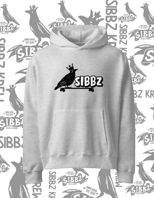 SIBBZ Crow and Crown Grey or White Hoodie (Printed Logo)