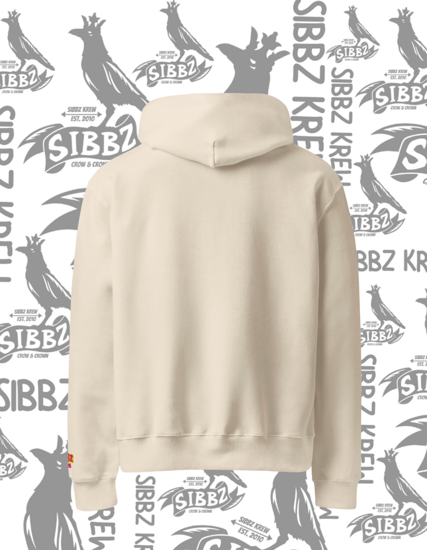 SIBBZ Embroidery  Logo 2026 Oversized heavyweight hoodie Tan Pink Gold