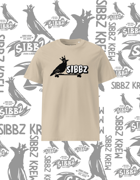 SIBBZ ORGANIC CROW AND CROWN TEE COLOR: DUST