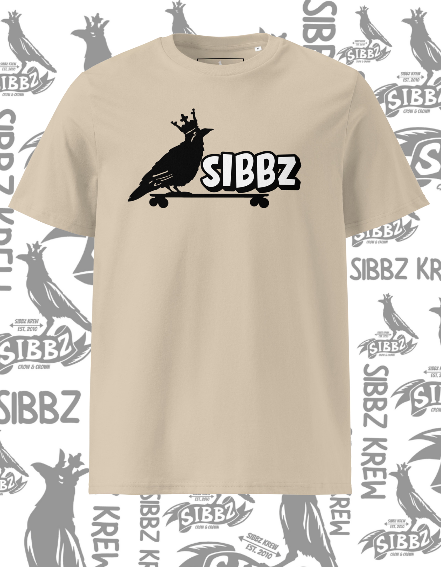 SIBBZ ORGANIC CROW AND CROWN TEE COLOR: DUST