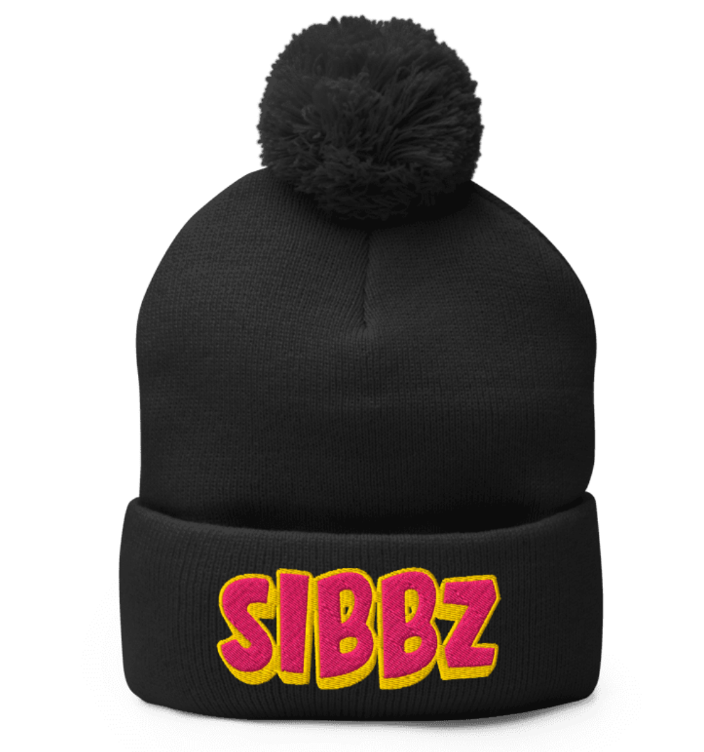 SIBBZ Bubble Logo Pom Pom Beanie