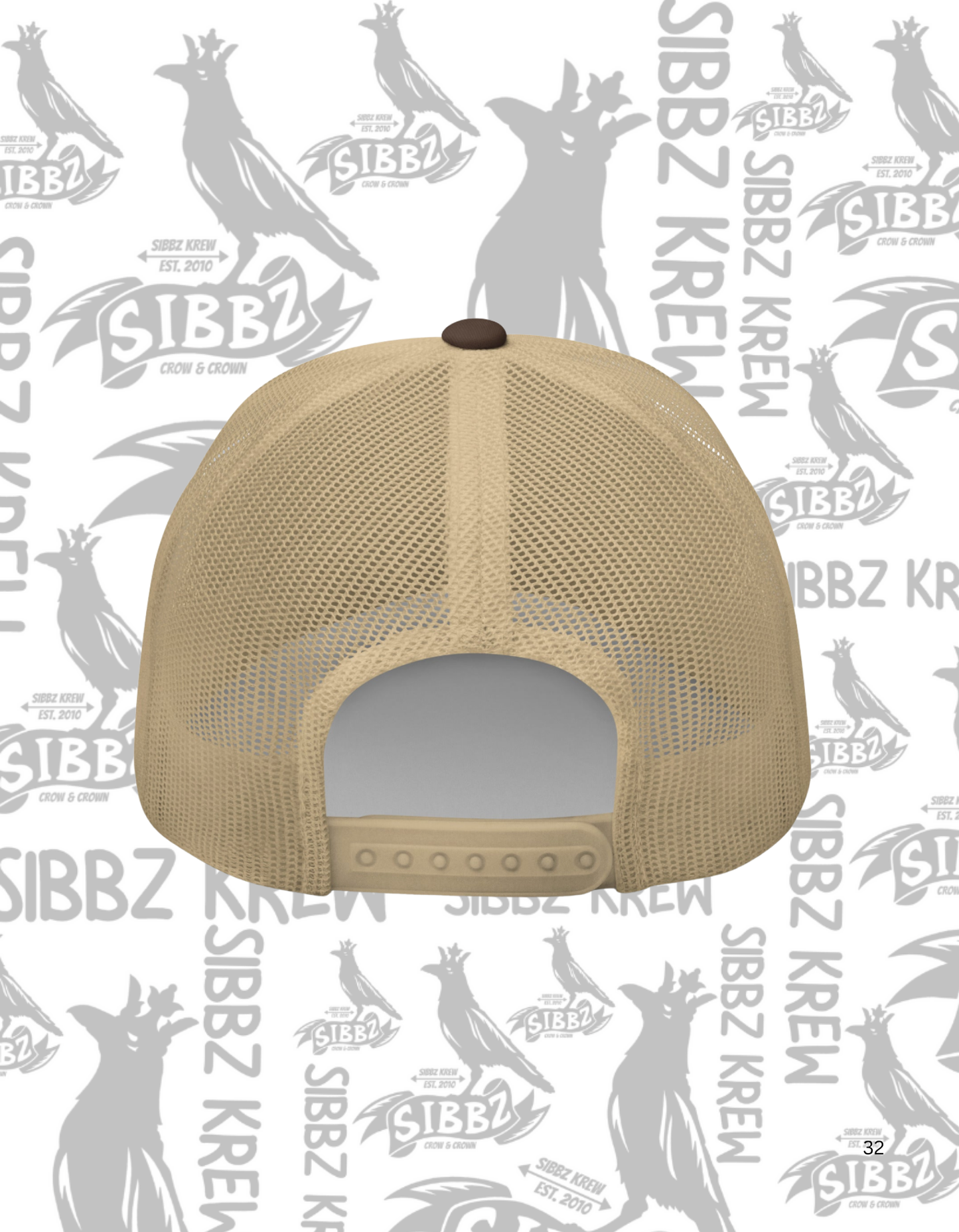 SIBBZ Bubble Logo Trucker Hat Tan/Green